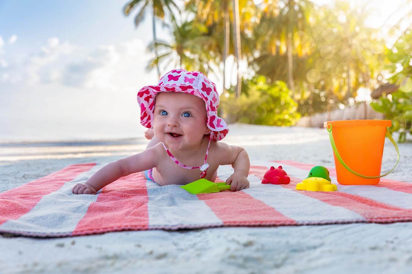 when can a newborn go to the beach