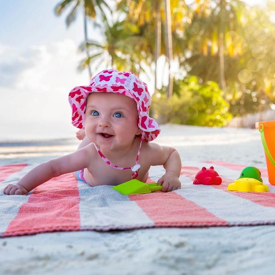when can a newborn go to the beach